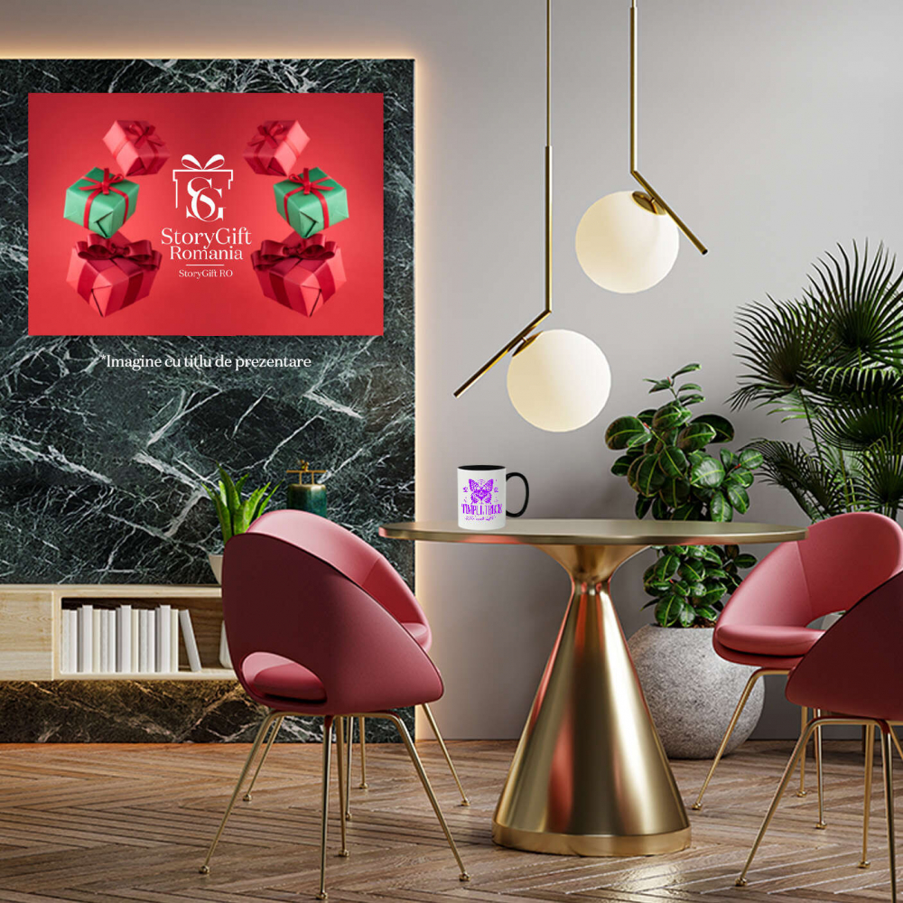 Cana Personalizata Fluture cu Craniu Uman și Cruce – Mesaj Motivațional „Timpul Trece - Momento Mori” - Cadou Personalizat [4]