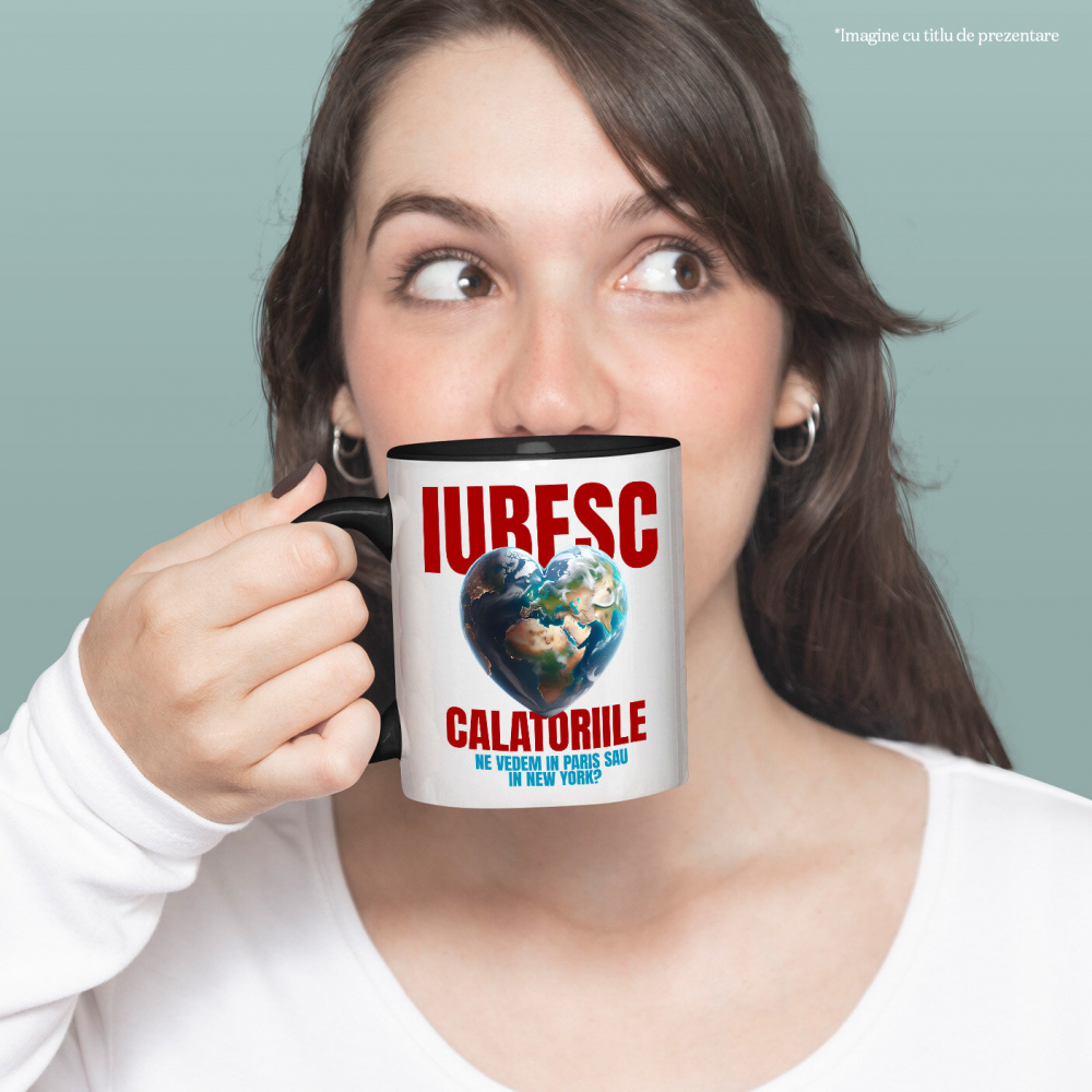 Cana Personalizata "Glob pământesc personalizat – Iubesc călătoriile, Paris sau New York, destinații de vis" [2]