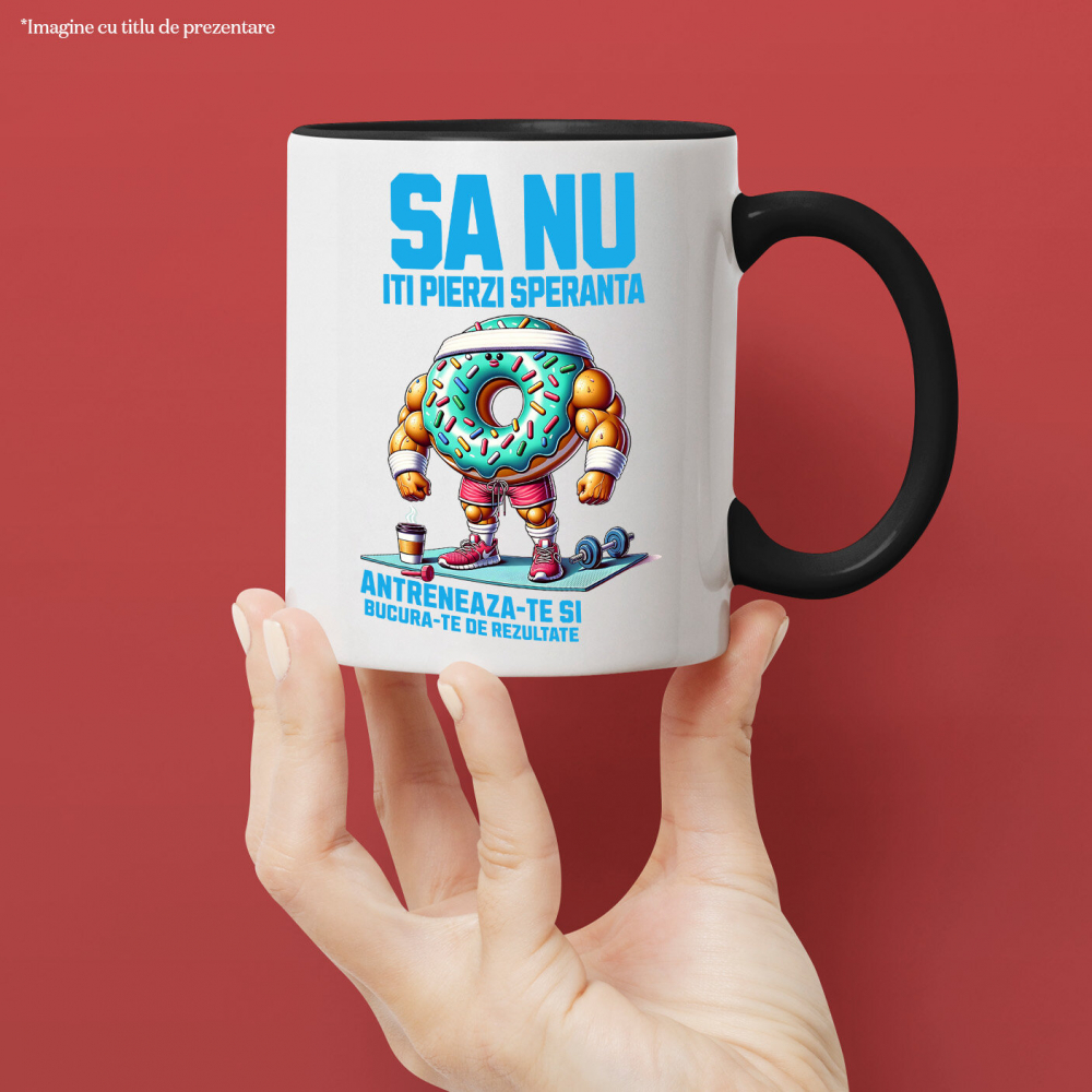 Cana Personalizata Gogoasă Glazurată Colorată cu Mușchi la Sală – Putere și Motivație pentru Fitness [2]