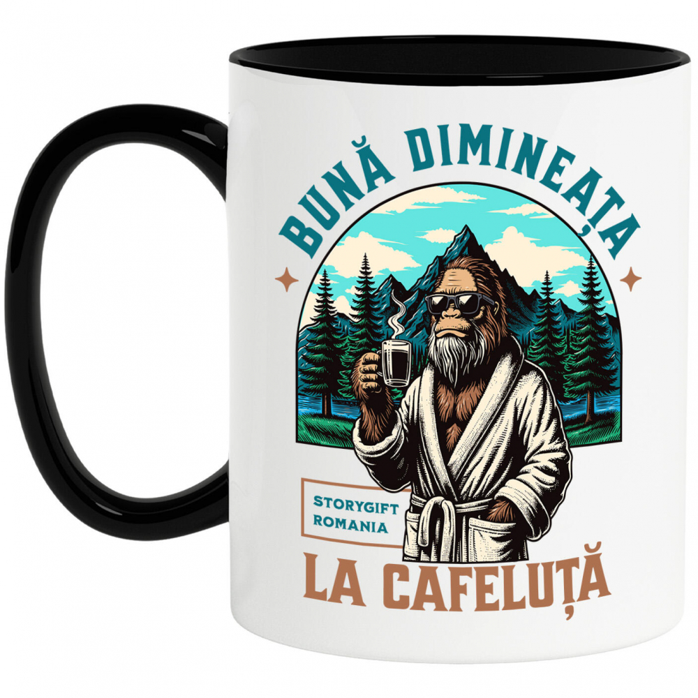 Cana Personalizata „Gorilă cu Cană de Cafea Caldă – Relaxare în Natură și Pădure” [1]