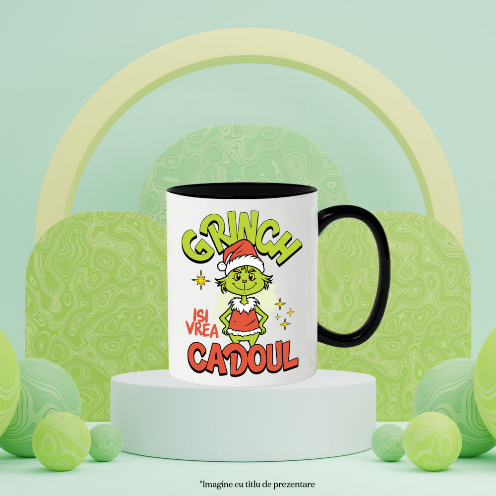 Cana Personalizata Grinch În Costum Moș Crăciun - Cadouri Haioase pentru Crăciun [3]