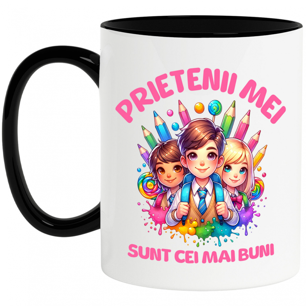 Cana Personalizata Copii Gata De Școală - Creioane Colorate și Prieteni La Învățătură [1]