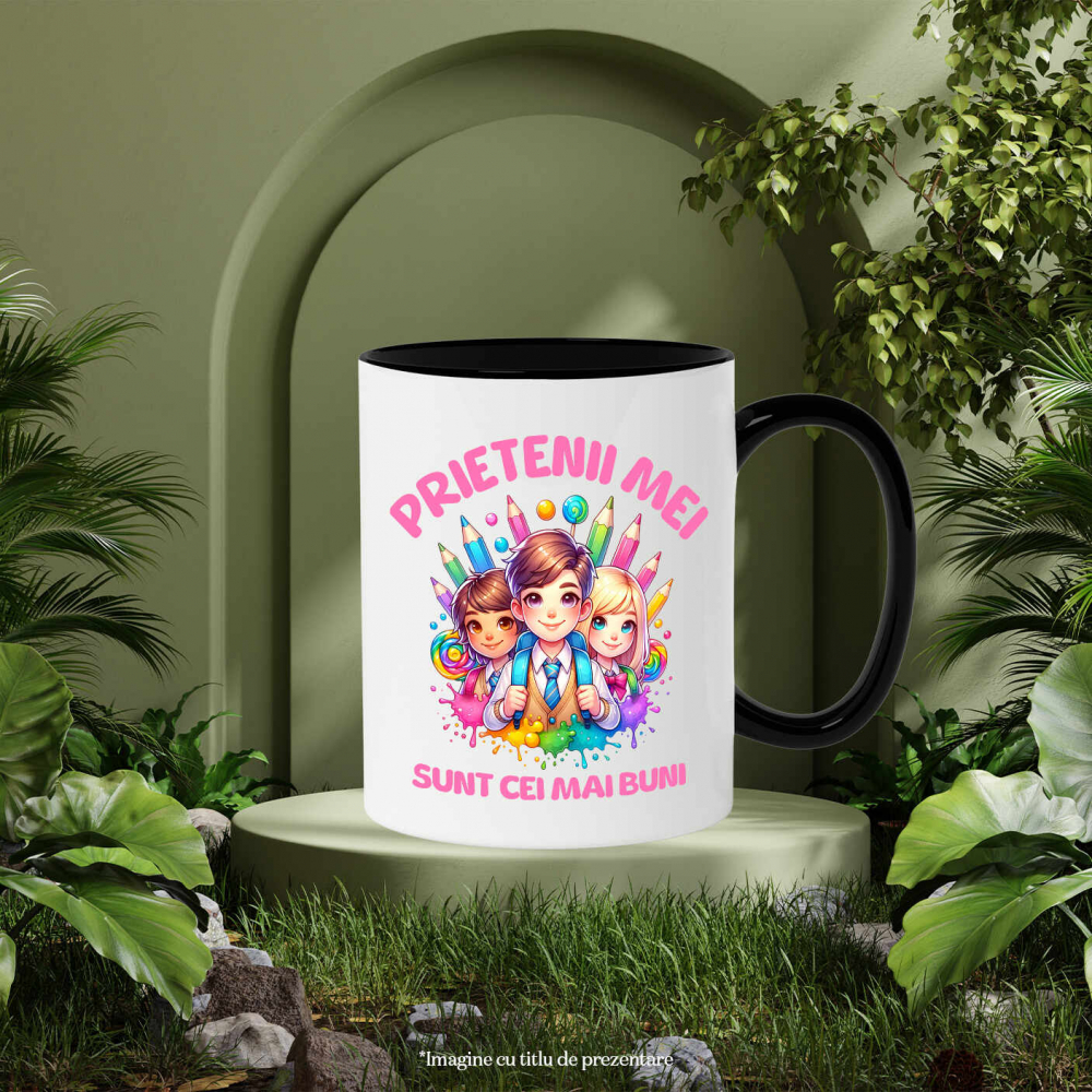 Cana Personalizata Copii Gata De Școală - Creioane Colorate și Prieteni La Învățătură [3]