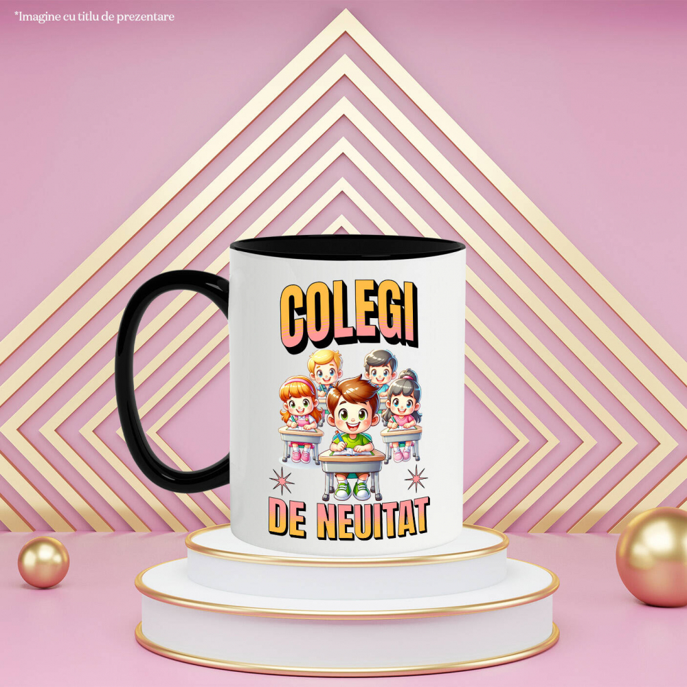 Cana Personalizata Grup Elevi Veseli în Bănci - Colegi de Neuitat și Prietenie în Școală [3]