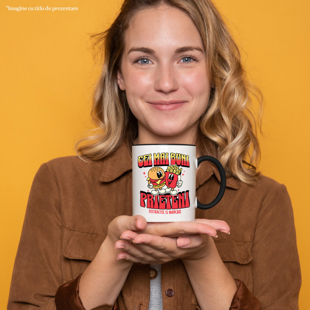 Cana Personalizata Cadouri personalizate pentru prieteni și familie - hamburger și cartofi prăjiți cu mesaj de prietenie [2]