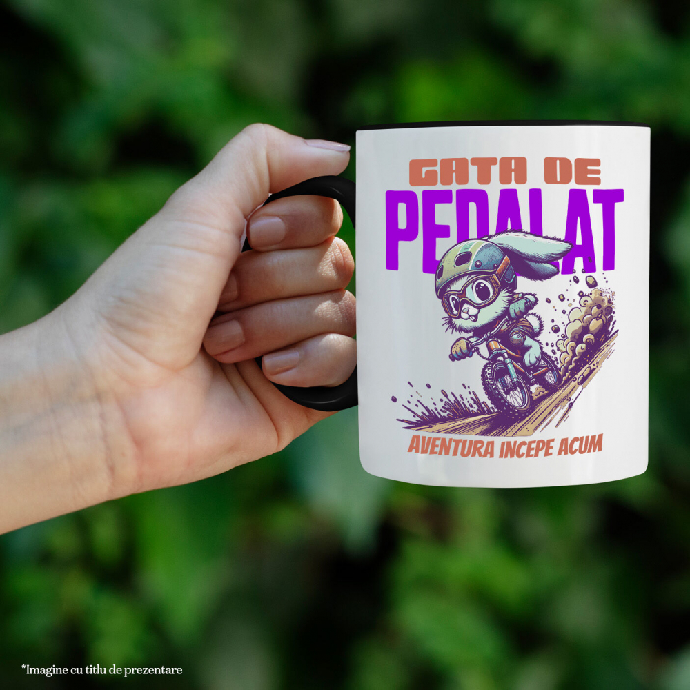 Cana Personalizata Iepure Haios Pe Bicicletă – Design Amuzant Pentru Aventuri Pe Două Roți [2]