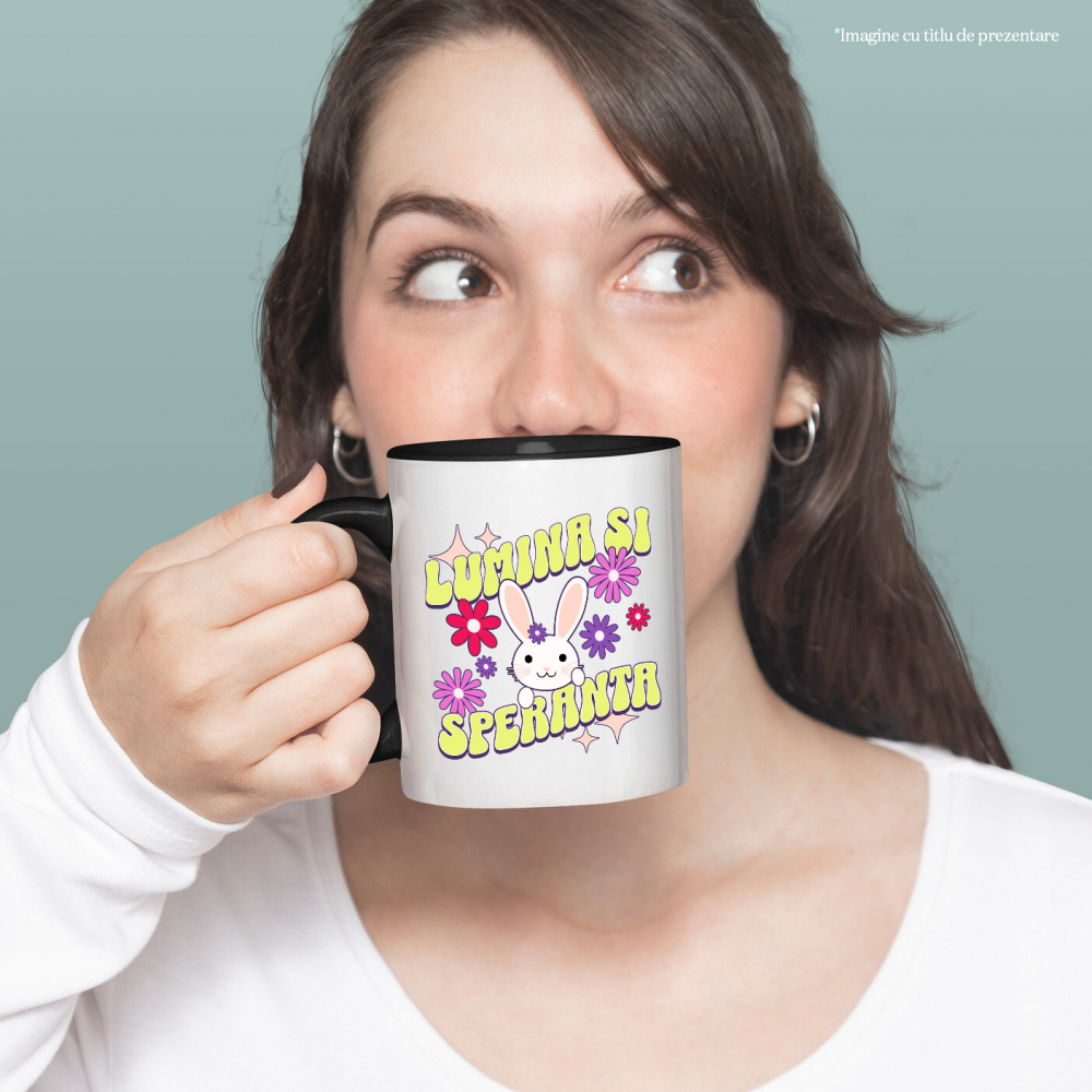 Cana Personalizata "Iepure cu Floare și Urechi Lungi – Lumina și Speranța Sărbătorilor Pascale pentru Copii" [2]