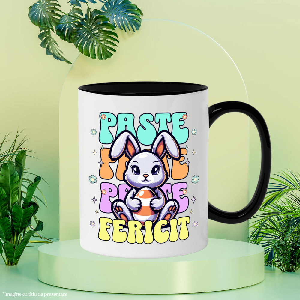 Cana Personalizata "Iepure de Paște Vesel cu Ou Colorat – Paște Fericit și Sărbători Vesele" [3]