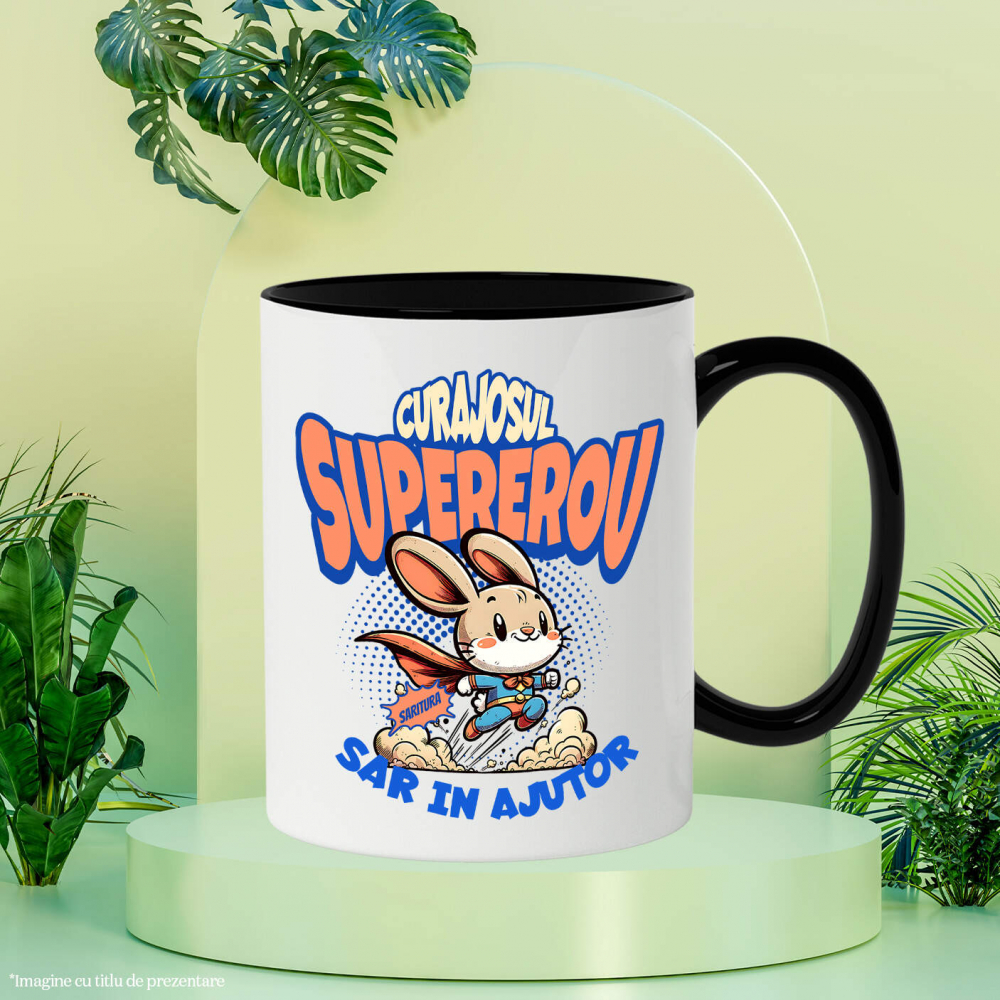 Cana Personalizata Iepure În Costum De Super Erou Cu Pelerină Roșie – Cadou Personalizat Pentru Copii [3]