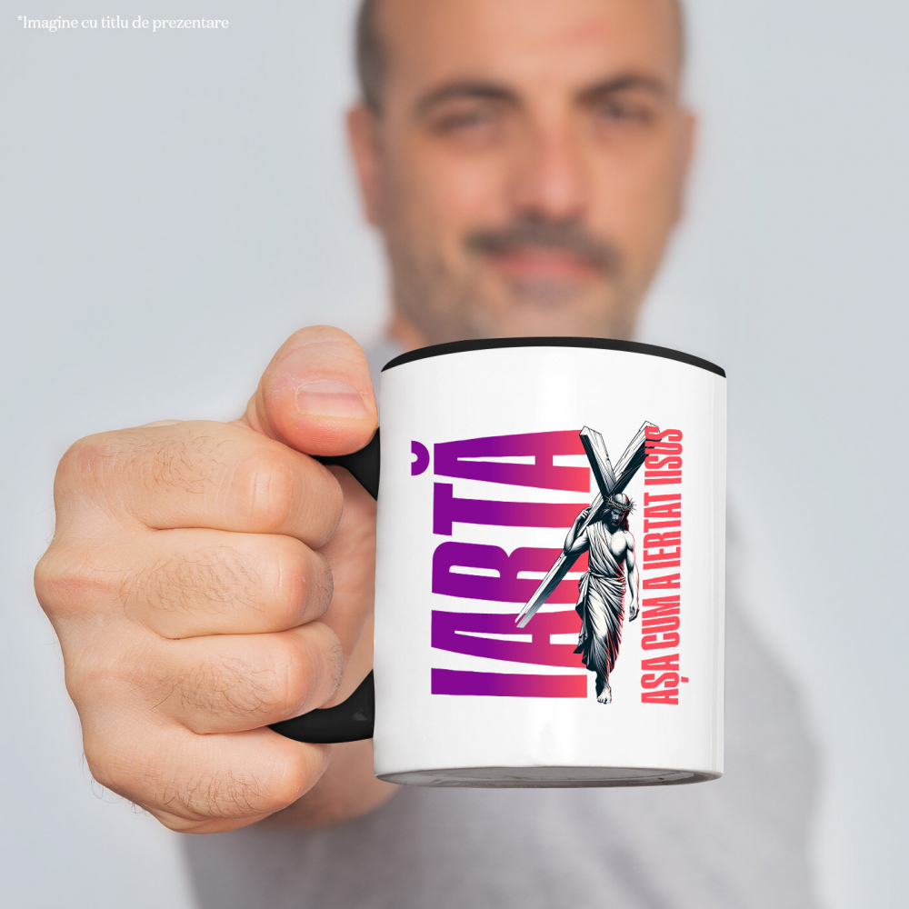 Cana Personalizata "Iisus cu Crucea - Iertare și Credință | Cadouri Personalizate pentru Sărbătorile Pascale" [2]