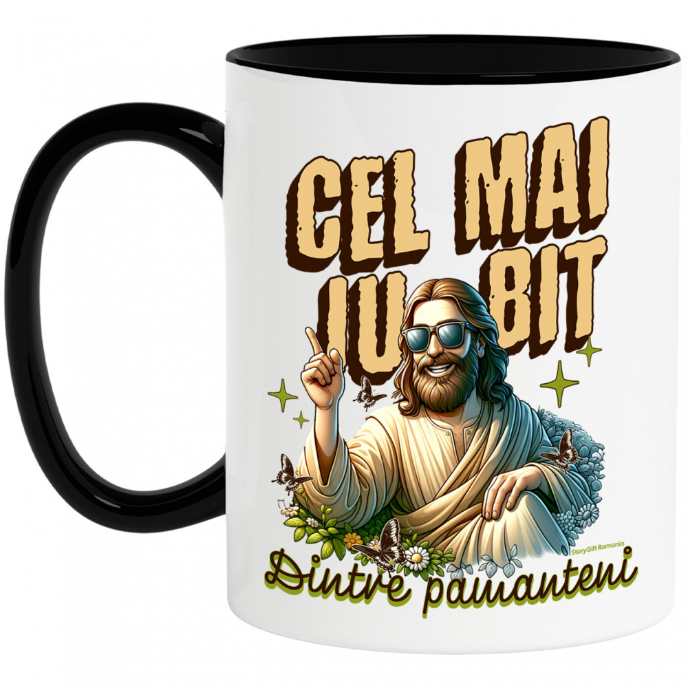 Cana Personalizata "Iisus Hristos cu Ochelari de Soare - Cel Mai Iubit Dintre Pământeni | Cadou Religios Personalizat" [1]