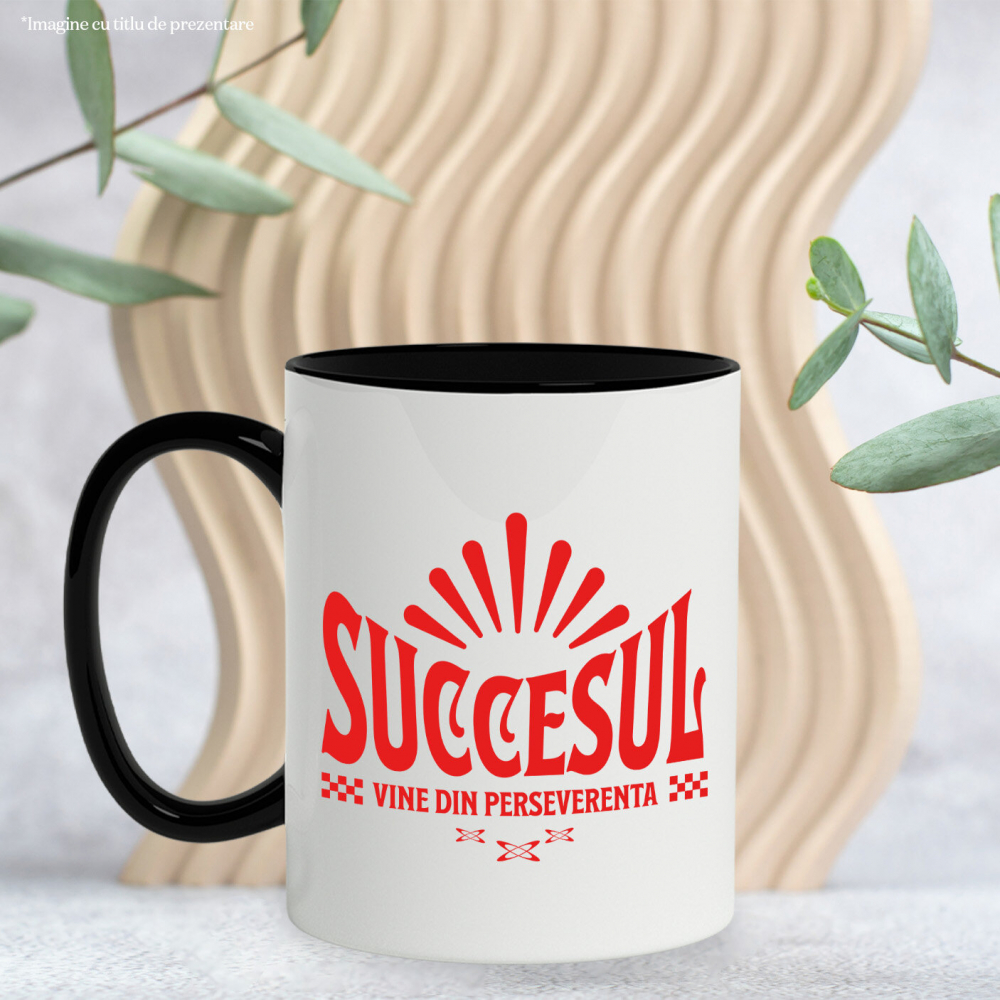 Cana Personalizata Mesaj Motivațional „Succesul Vine Din Perseverență” - Cadou Personalizat [3]