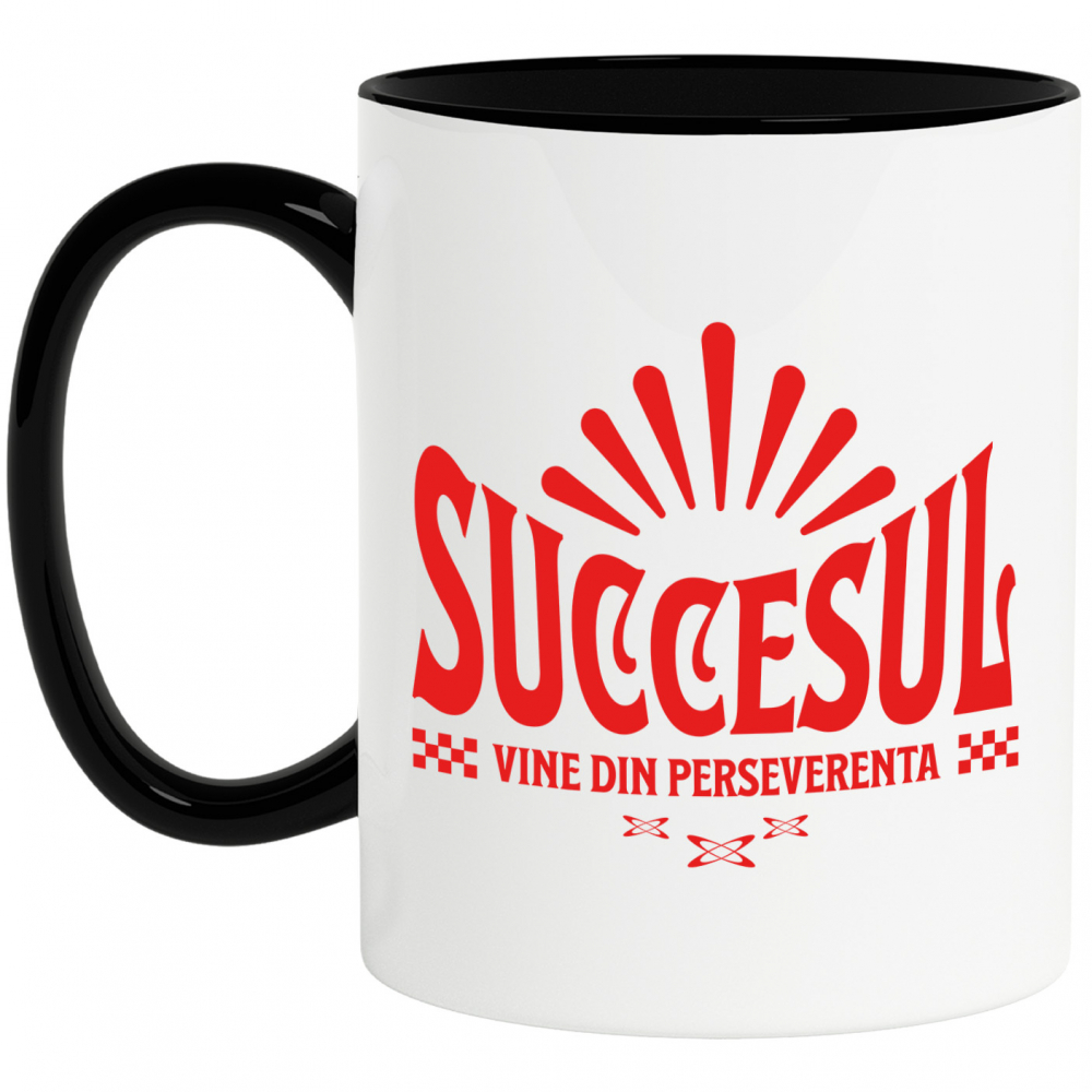 Cana Personalizata Mesaj Motivațional „Succesul Vine Din Perseverență” - Cadou Personalizat [1]