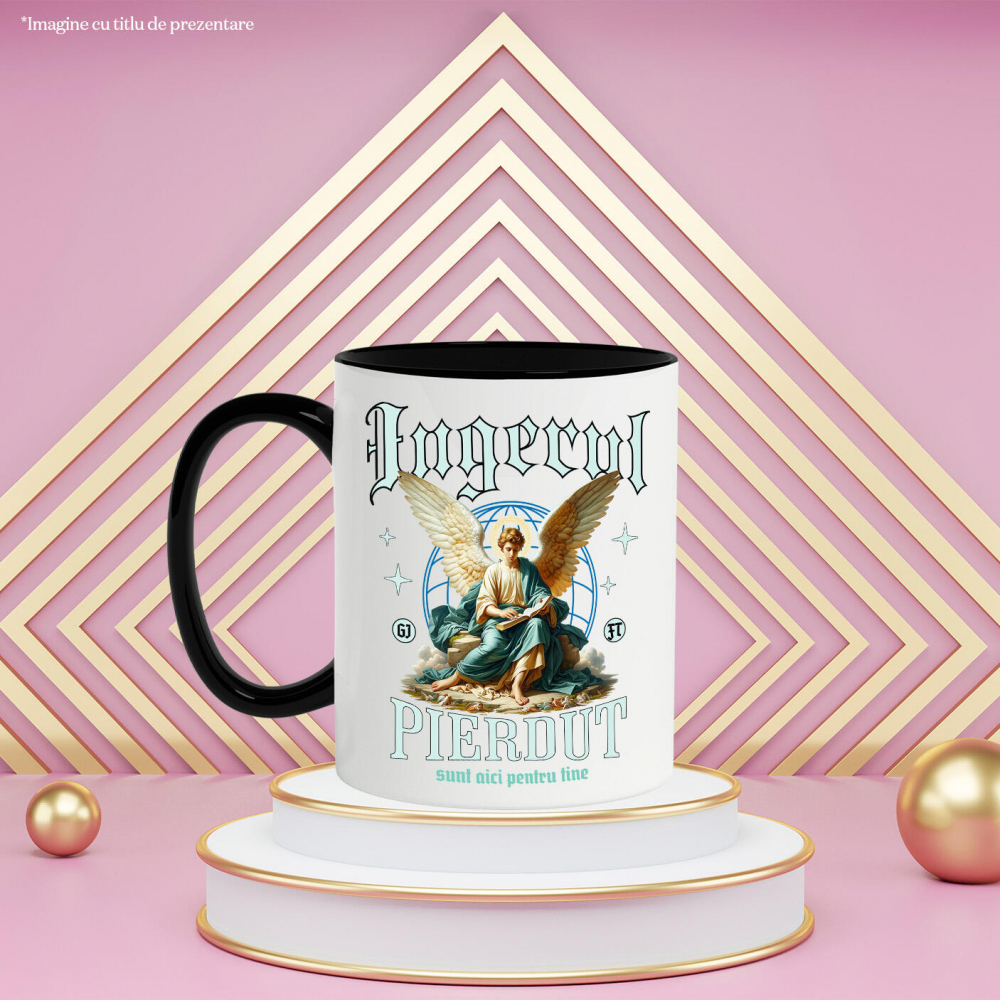 Cana Personalizata Înger Stil Ortodox cu Text „Îngerul Pierdut, Sunt Aici Pentru Tine” - Cadou Personalizat Spiritual pentru Familie și Prieteni [3]