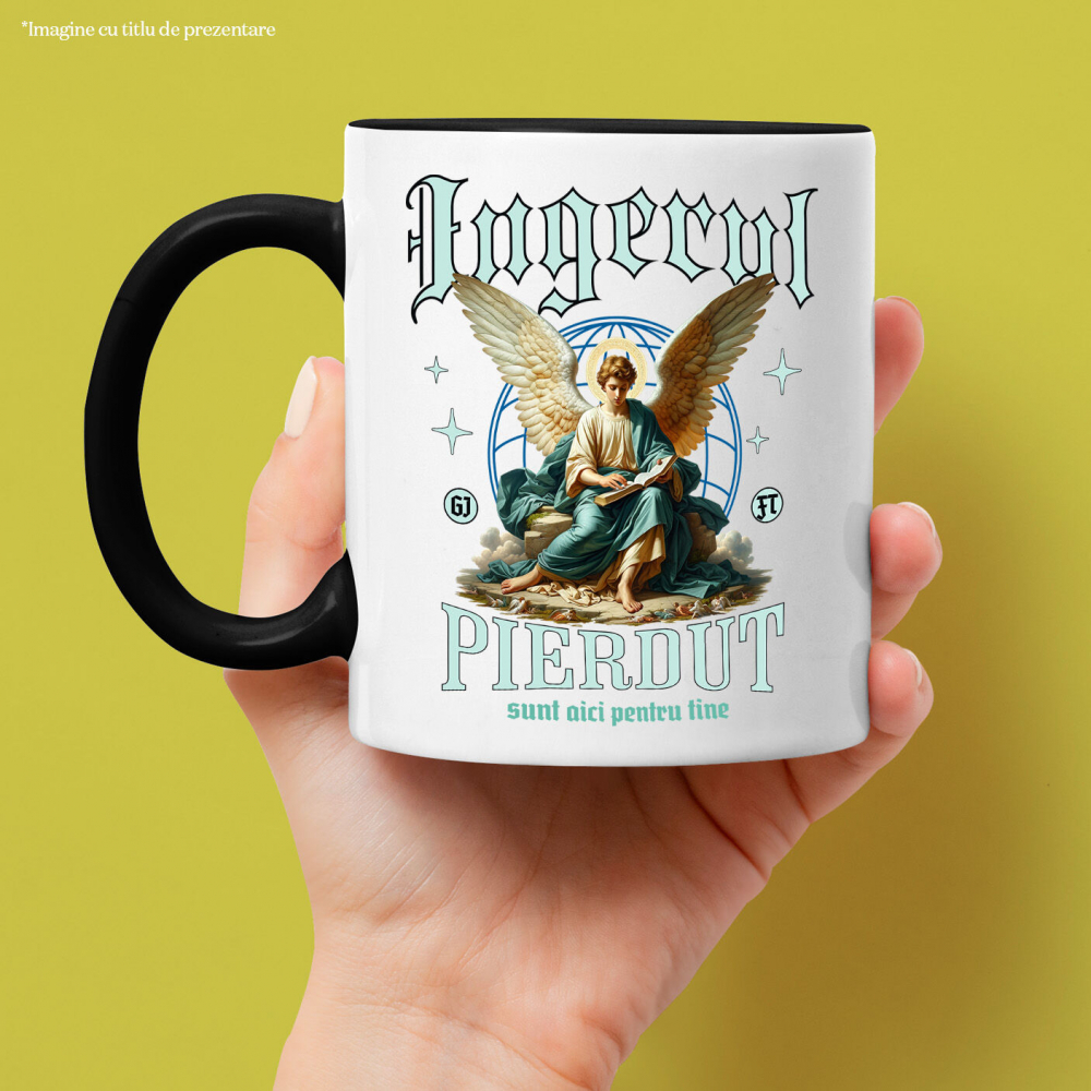 Cana Personalizata Înger Stil Ortodox cu Text „Îngerul Pierdut, Sunt Aici Pentru Tine” - Cadou Personalizat Spiritual pentru Familie și Prieteni [2]
