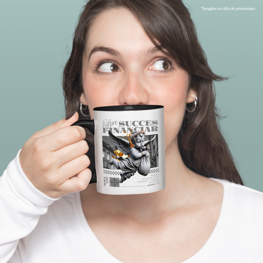 Cana Personalizata Înger cu Sac de Bani în Zbor – Statuie Motivatională „Spre Succes Financiar” – Cadou Personalizat pentru Familie, Tati, Copii, Prieteni [2]