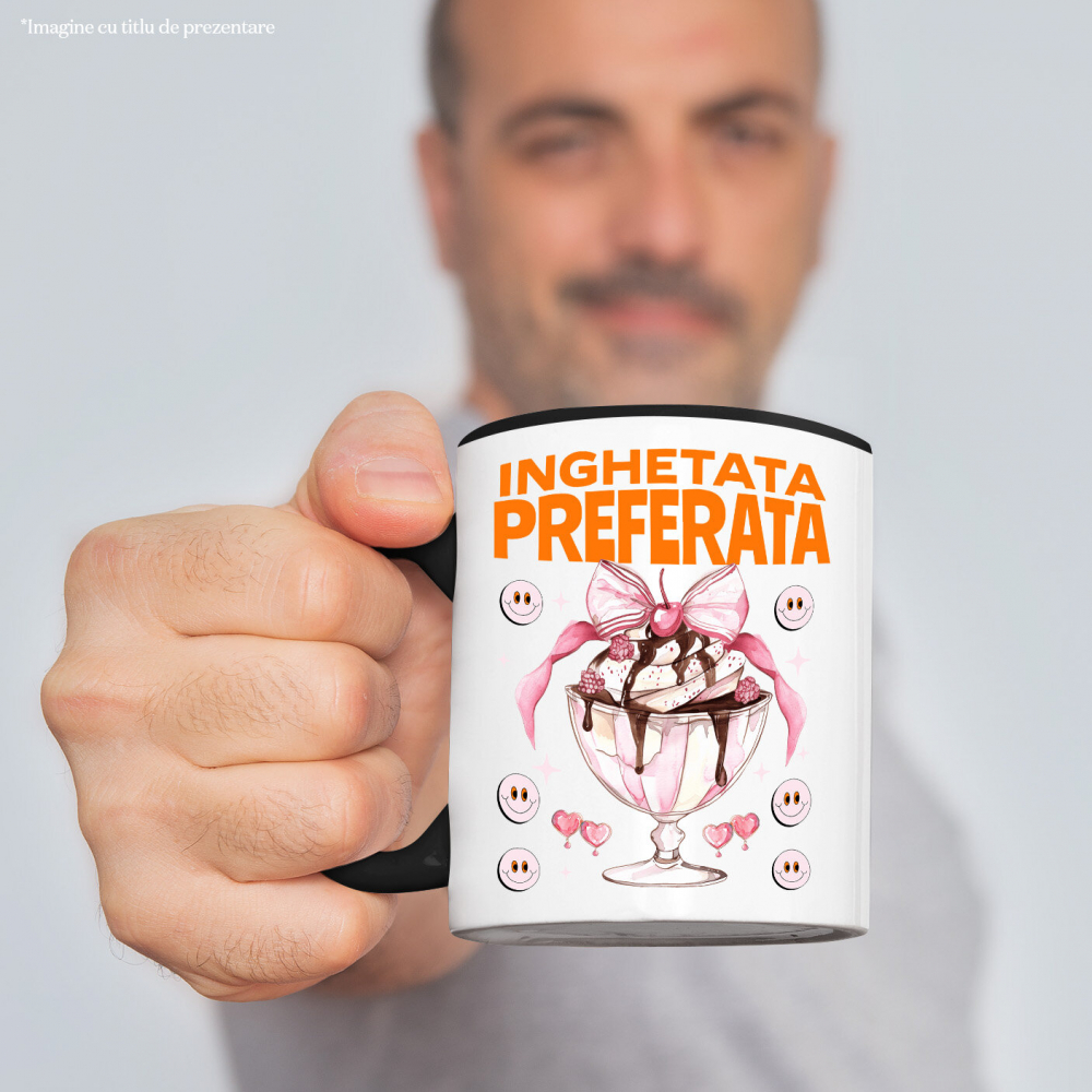 Cana Personalizata Înghețată Elegantă În Pahar Cu Funda Roz și Cireșe Smiley | Cadou Personalizat Pentru Familie și Copii [2]