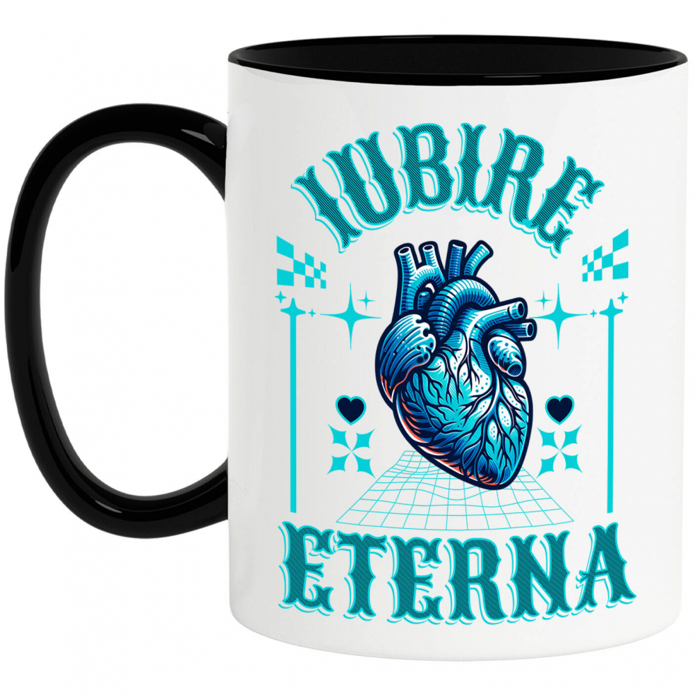 Cana Personalizata Inima Anatomica cu Text „Iubire Eterna” - Cadou Personalizat de Valentine's Day [1]