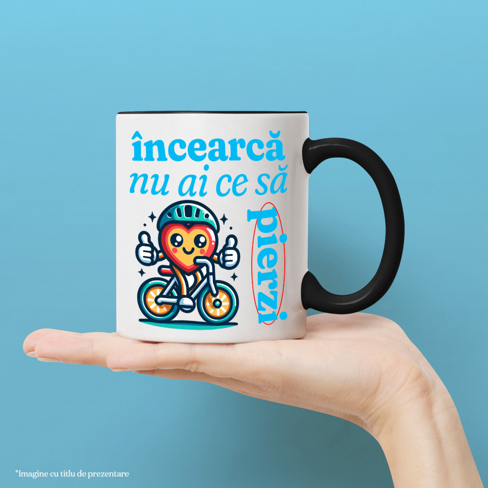 Cana Personalizata Cască Bicicletă Personalizată și Inimă Colorată – Cadou Sportiv Unic [2]