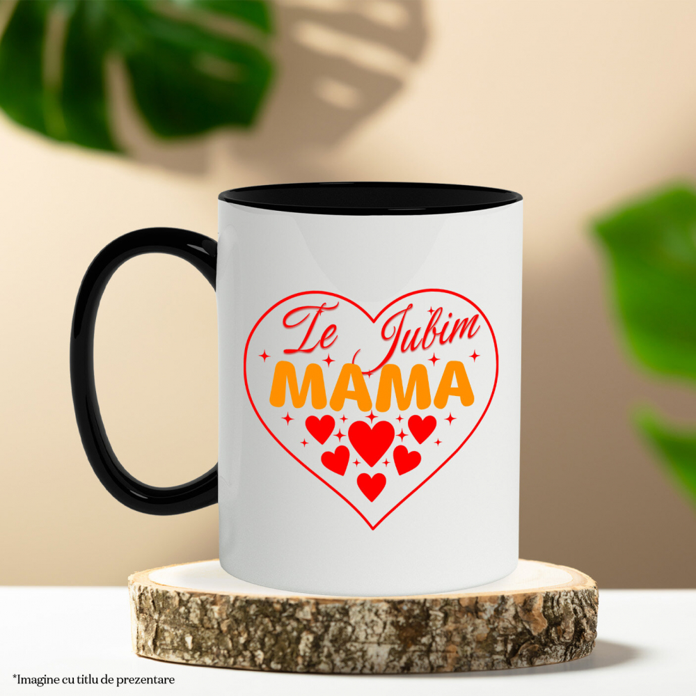 Cana Personalizata Inima Roșie „Te Iubim Mama” - Cadou Personalizat Pentru Ziua Mamei [3]