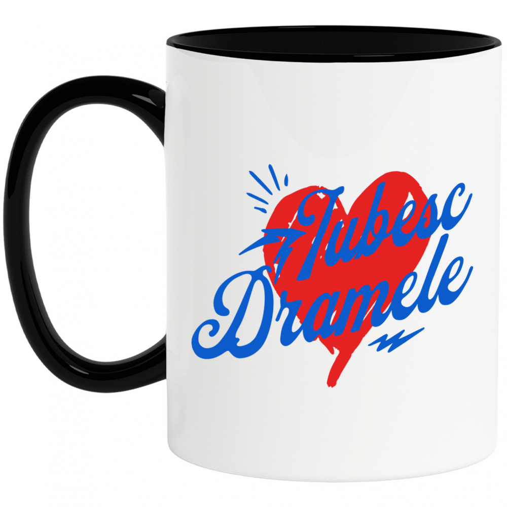 Cana Personalizata Mesaj Haios „Iubesc Dramele Femeie” – Cadou Personalizat Amuzant [1]