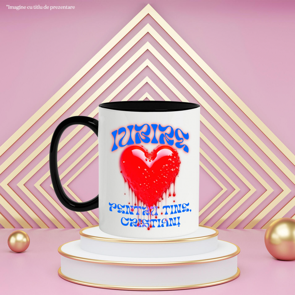 Cana Personalizata Cadouri personalizate Valentine’s Day – Iubire și inima roșie strălucitoare pentru tine [3]