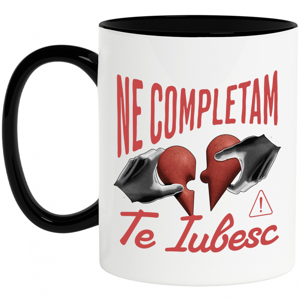 Cana Personalizata Inimă Răpită Stil Puzzle „Ne Completăm, Te Iubesc” – Cadou Personalizat pentru Valentine's Day [1]