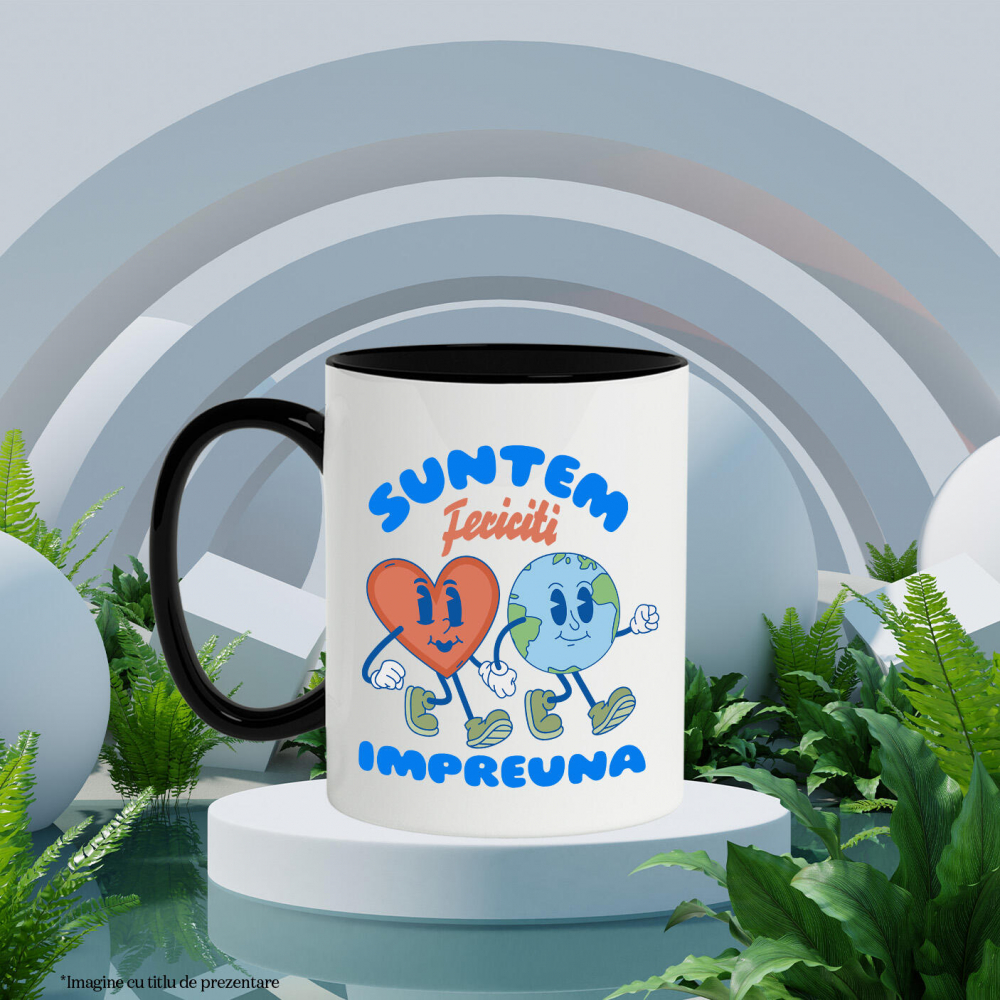 Cana Personalizata Cadouri personalizate pentru cupluri - inima și planeta Pământ cu mesaj de iubire și fericire [3]