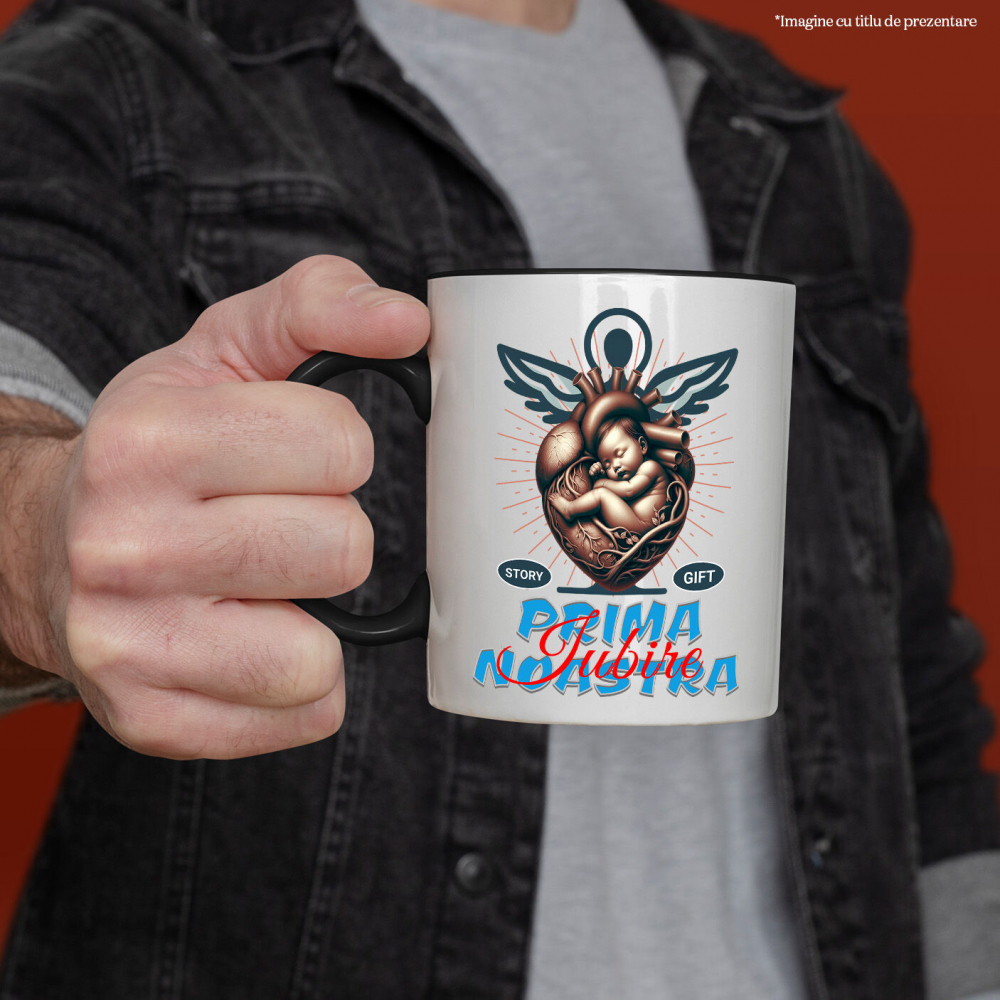 Cana Personalizata "Inima Umană și Bebe – Cadouri Personalizate pentru Mama și Copii cu Mesajul Primei Iubiri" [2]