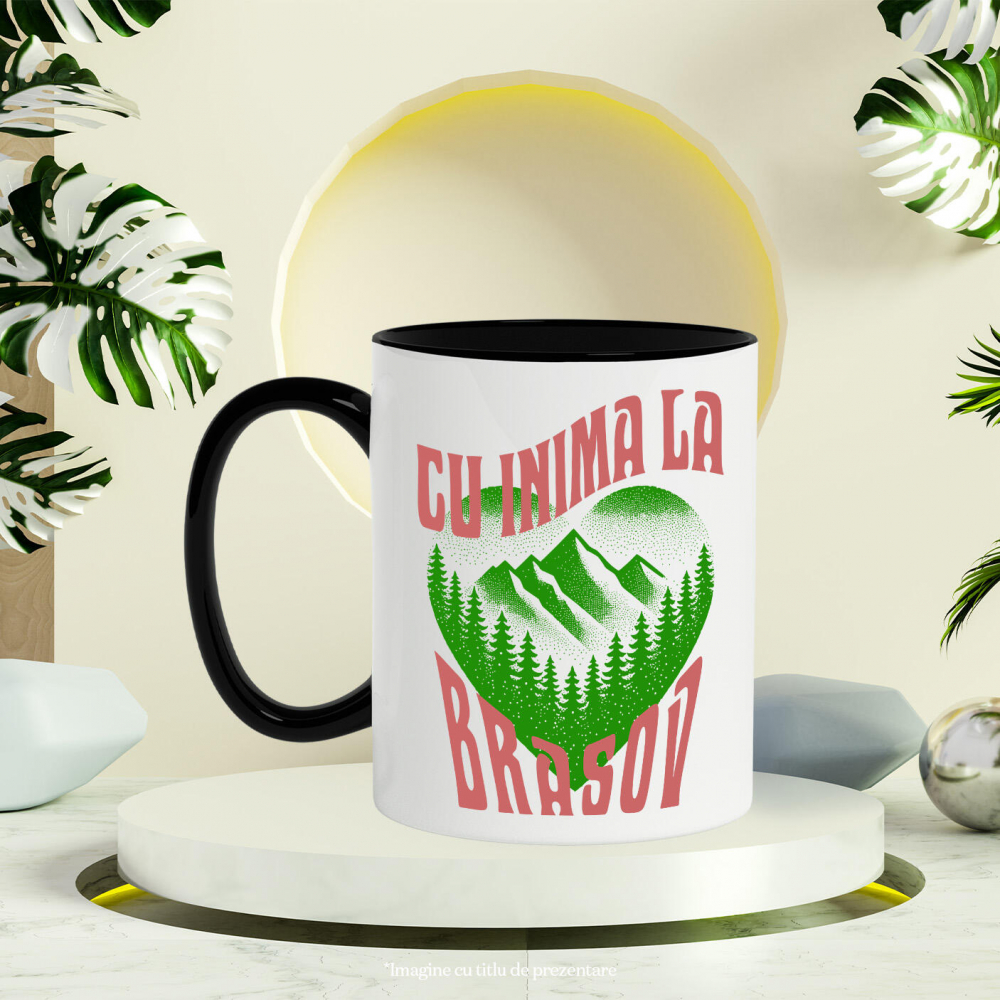 Cana Personalizata Tricou Personalizat Natură - „Cu Inima la Brașov” | Cadouri Speciale [3]