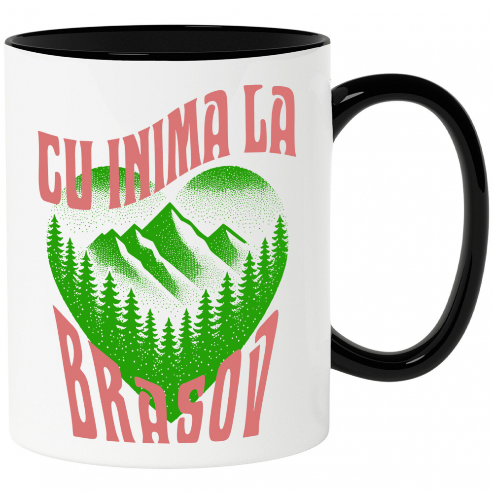 Cana Personalizata Tricou Personalizat Natură - „Cu Inima la Brașov” | Cadouri Speciale [1]