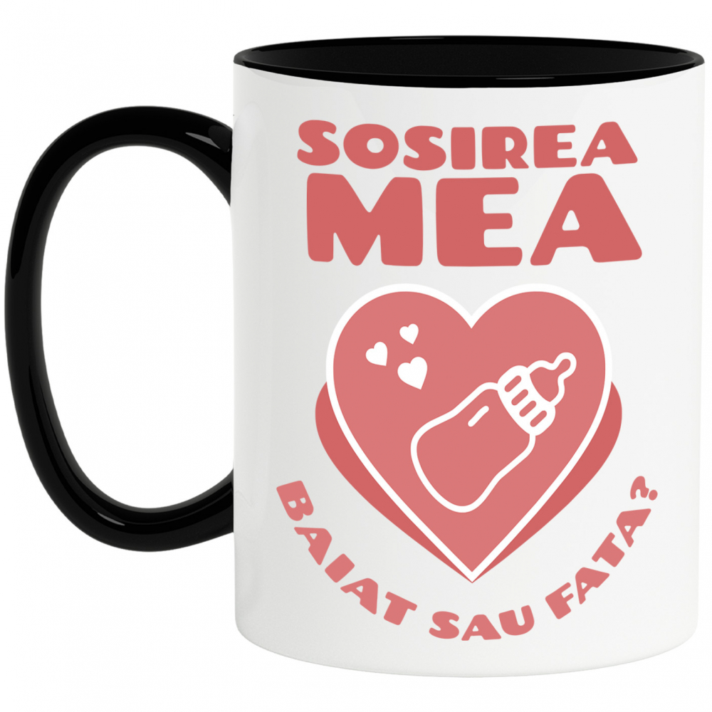 Cana Personalizata Cadou Personalizat „Sosirea Mea Băiat Sau Fată” | Inimioara Cu Beberon [1]