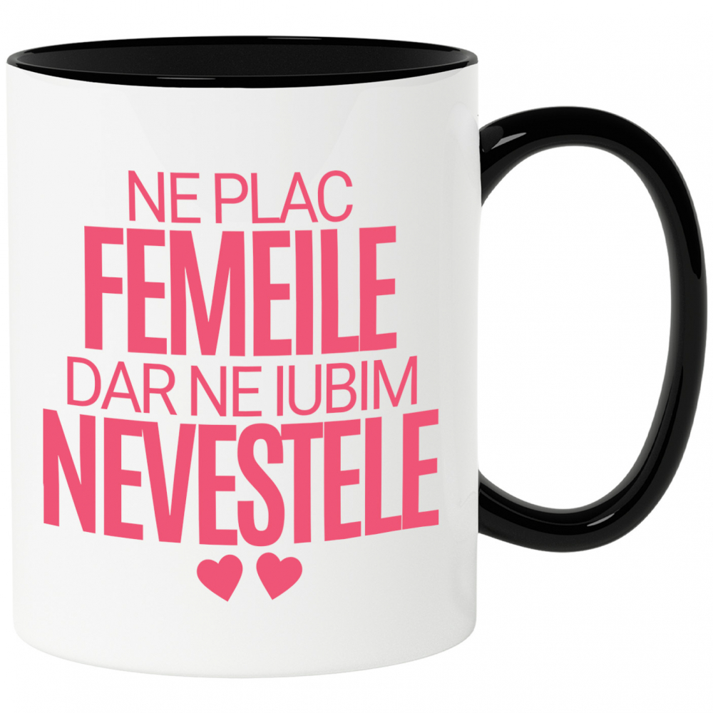 Cana Personalizata Cadou Personalizat „Ne Plac Femeile Dar Ne Iubim Nevestele” | Inimioare Roșii pentru Cuplu [1]