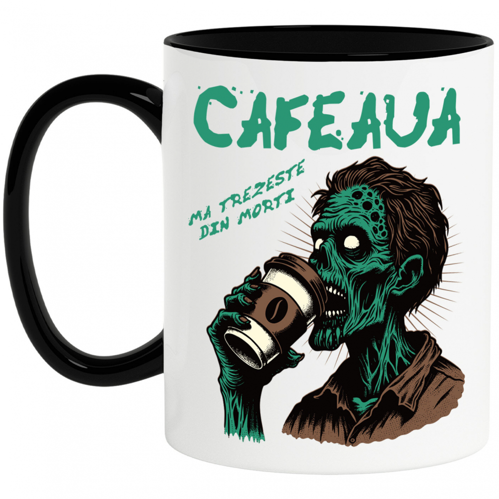Cana Personalizata Zombie Halloween - Design Înfricoșător și Amuzant cu Cafea - Cadouri Personalizate [1]