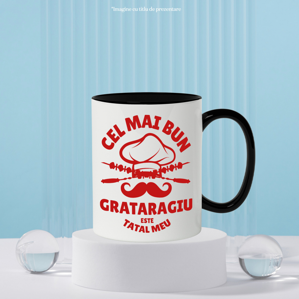 Cana Personalizata Cadouri personalizate pentru tatăl grătarangiu | Frigărui și pălărie cheff cu text amuzant [3]