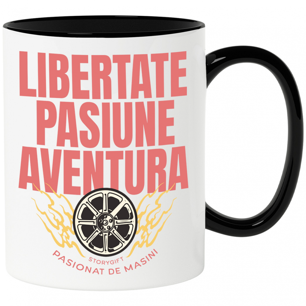 Cana Personalizata Roata În Flăcări – Design Pentru Iubitorii De Mașini Și Aventură [1]