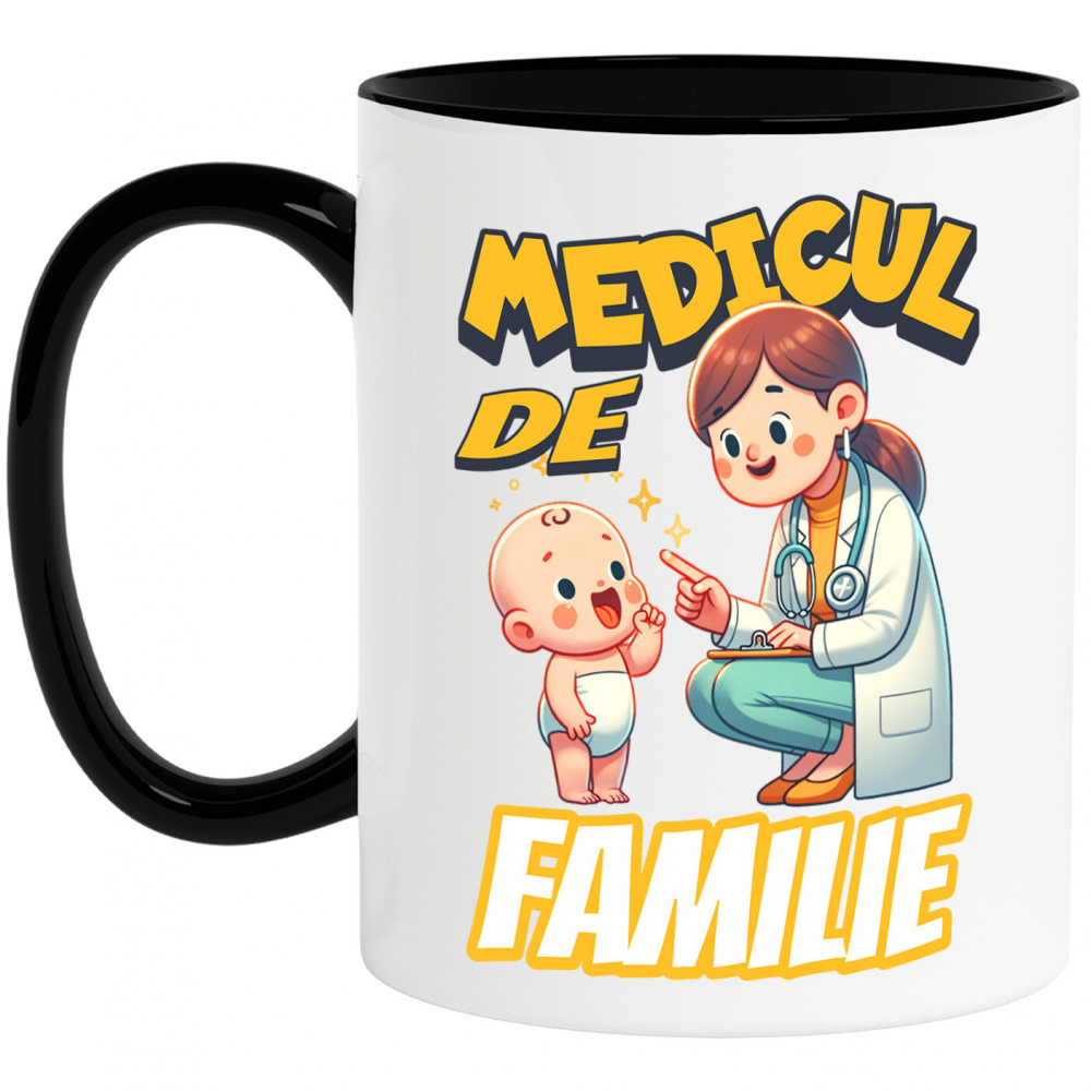 Cana Personalizata Femeie Doctor cu Halat Alb și Copil Vesel – Design Personalizat [1]