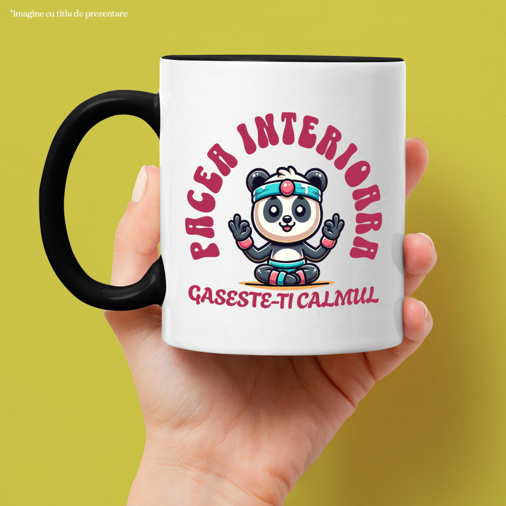 Cana Personalizata Urs Panda în Poziție de Yoga – Relaxare, Sport și Mindfulness [2]