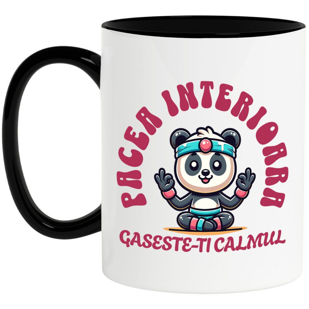 Cana Personalizata Urs Panda în Poziție de Yoga – Relaxare, Sport și Mindfulness [1]
