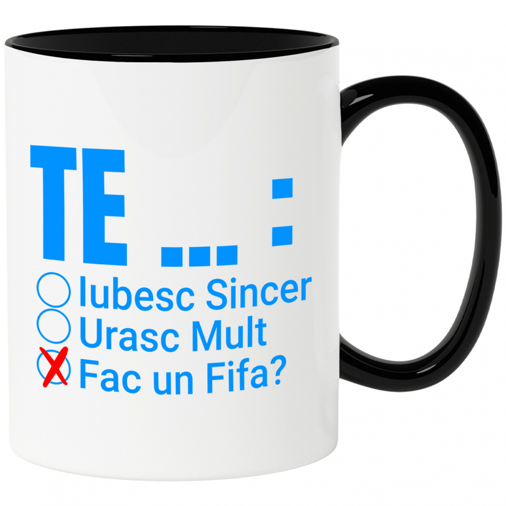 Cana Personalizata Iubitorii de Jocuri Video FIFA - Te Iubesc Urasc - Cadou Personalizat Fotbal [1]