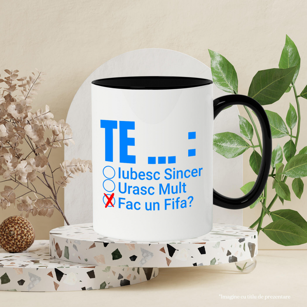 Cana Personalizata Iubitorii de Jocuri Video FIFA - Te Iubesc Urasc - Cadou Personalizat Fotbal [3]