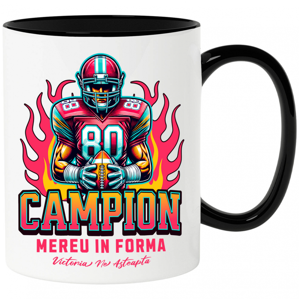 Cana Personalizata Fotbal American – Uniformă Roz și Casca Personalizată „Campion Mereu În Formă” [1]