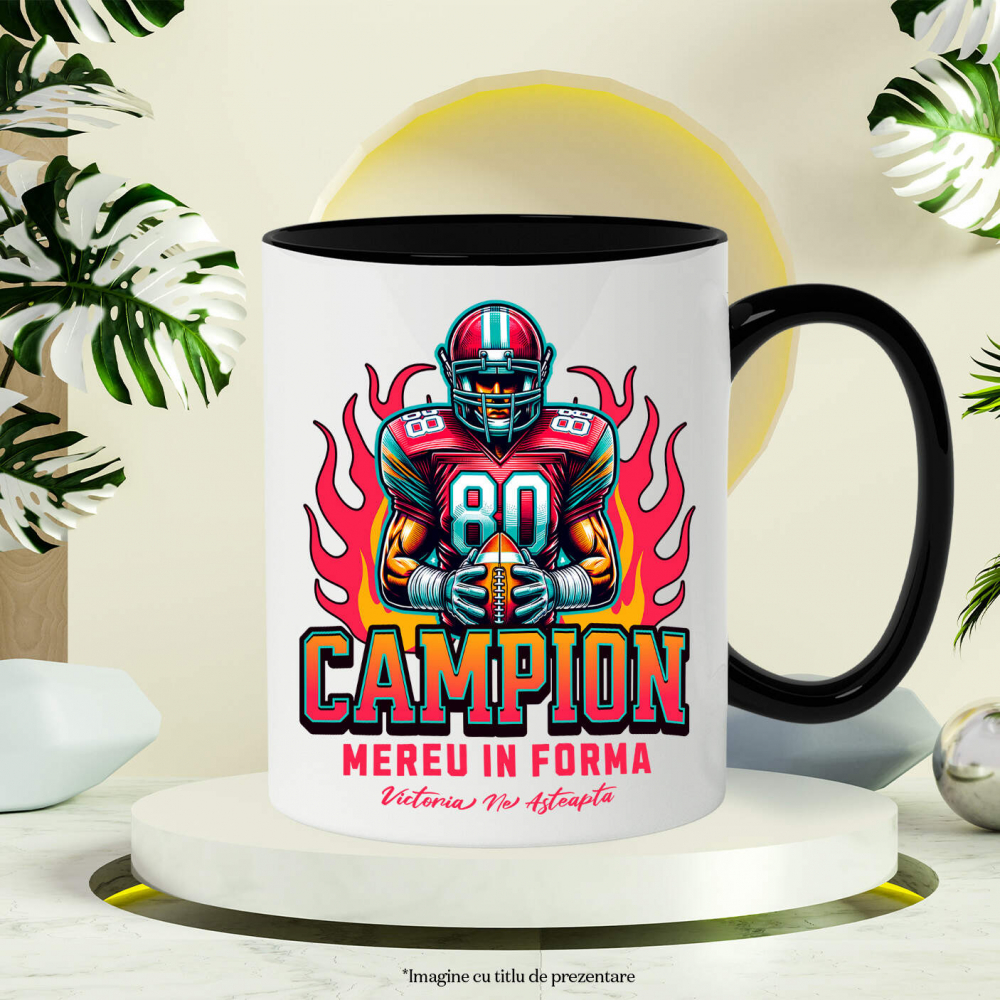 Cana Personalizata Fotbal American – Uniformă Roz și Casca Personalizată „Campion Mereu În Formă” [3]