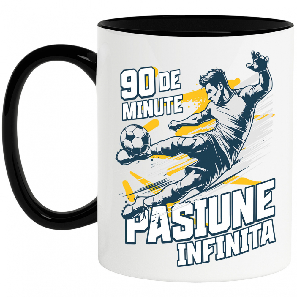 Cana Personalizata Jucător Fotbal Campion – Lovitură Minge Sport Motivational „90 Minute Pasiune Infinita” [1]