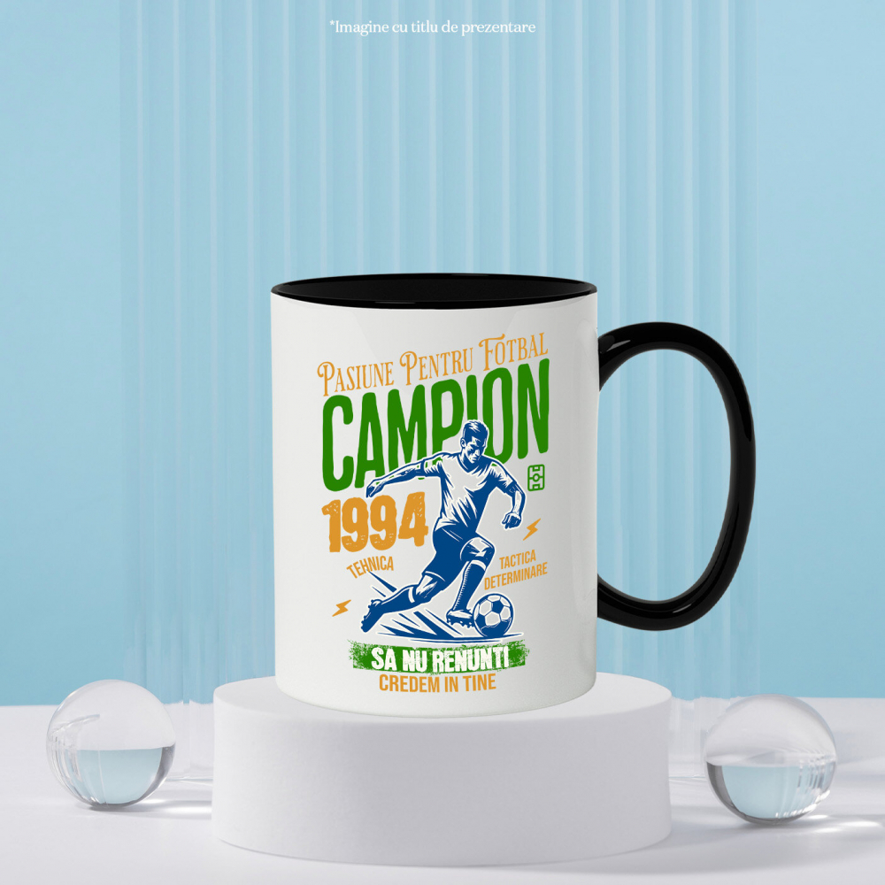 Cana Personalizata Jucător Fotbal Sportiv – Echipament Motivational „Campion” pentru Joc În Echipa [3]