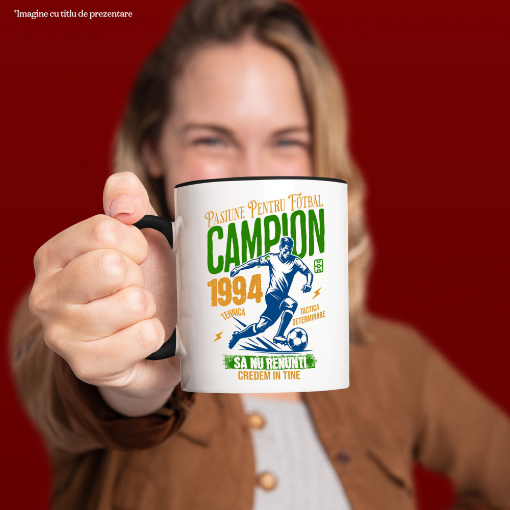 Cana Personalizata Jucător Fotbal Sportiv – Echipament Motivational „Campion” pentru Joc În Echipa [2]