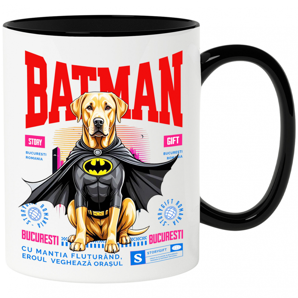 Cana Personalizata Labrador Retriever În Costum de Batman – Câine Supererou pentru Familie și Copii [1]