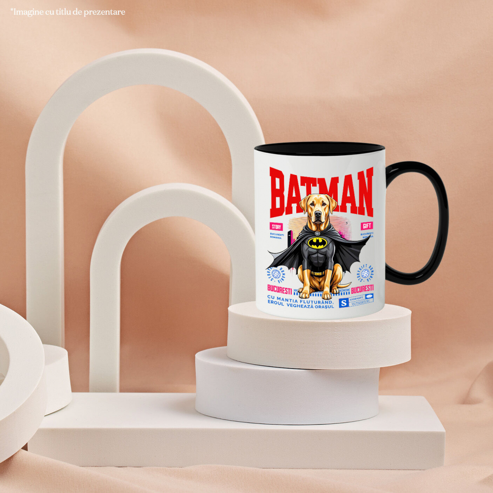 Cana Personalizata Labrador Retriever În Costum de Batman – Câine Supererou pentru Familie și Copii [3]