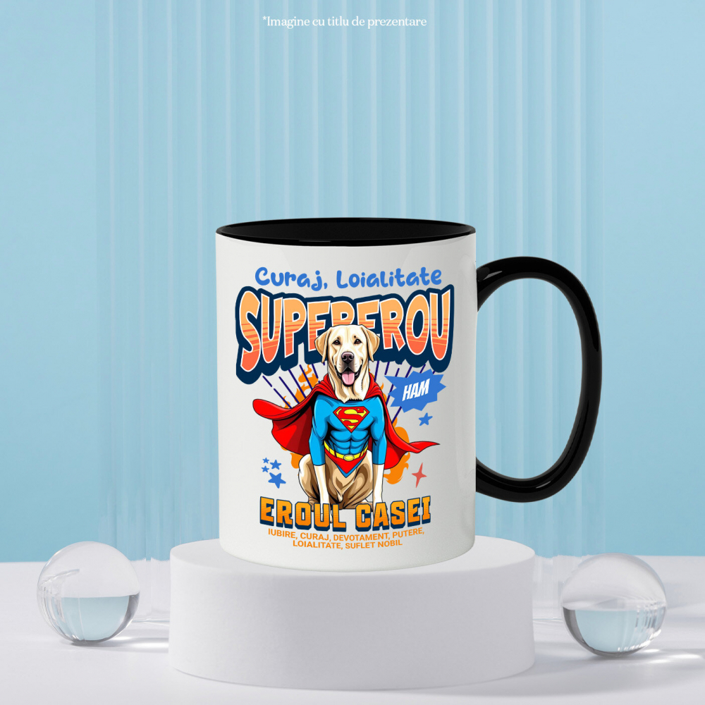 Cana Personalizata Labrador în Costum de Superman – Produse Personalizate pentru Familie și Copii [3]