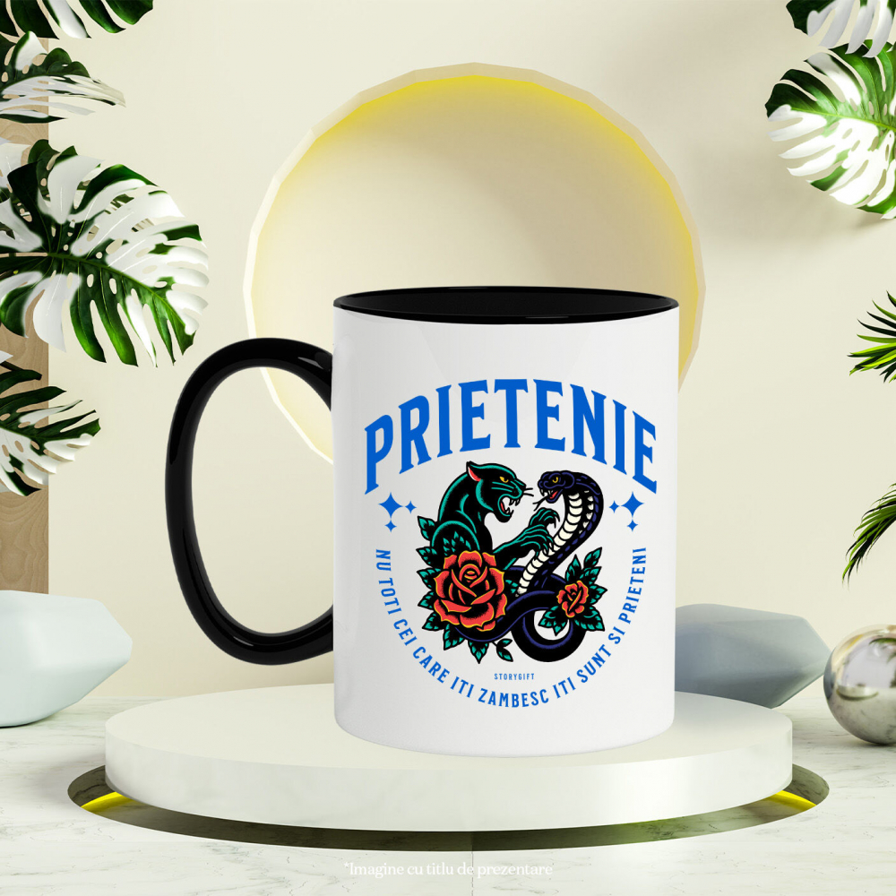 Cana Personalizata „Cadou Personalizat Tigru Furios și Sarpe Periculos cu Trandafiri Roșii – Mesaj despre Prietenie Adevărată” [3]